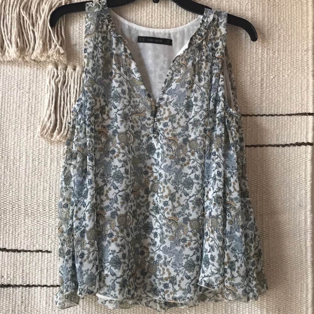 Zara | Ruffle Sheer Top Earthy - Picture 2 of 7